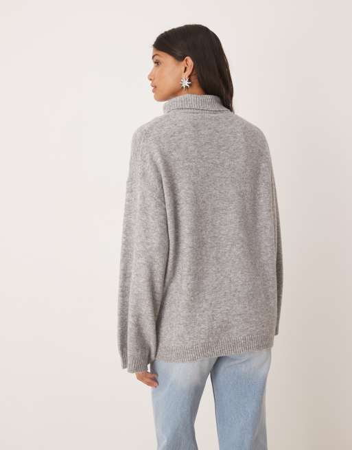 Jersey gris extragrande con mangas anchas de Glamorous, 2 de 4