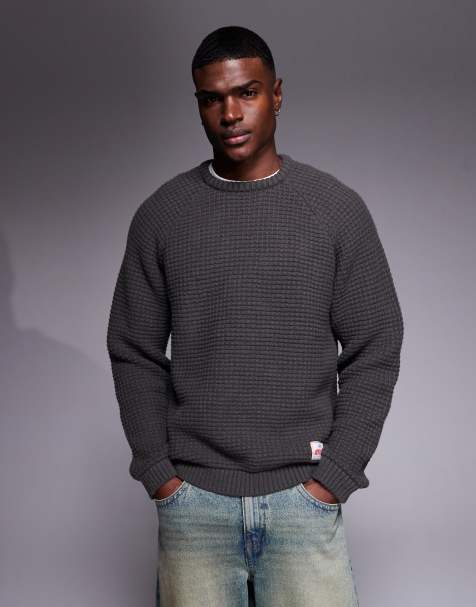 Jersey gris extragrande de punto texturizado de ASOS DESIGN - view 1