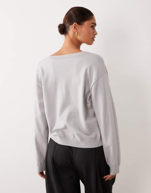 Jersey gris holgado de punto fino de ASOS DESIGN, 4 de 4