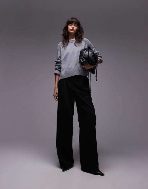 Jersey gris jaspeado con cuello redondo de lana de ARKET - view 1