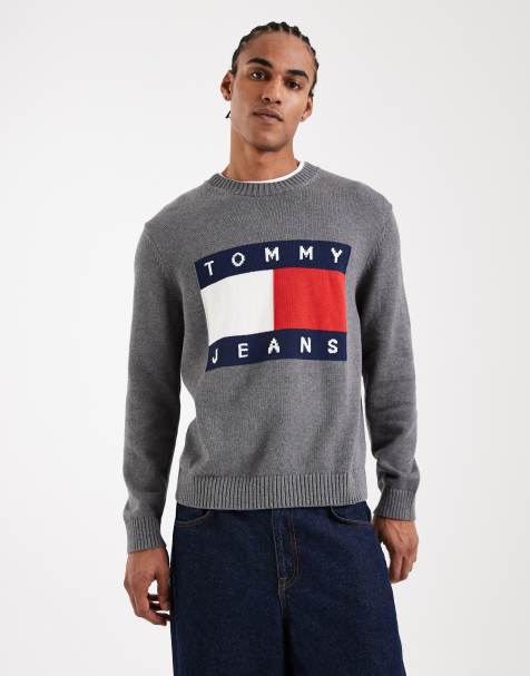 Jersey gris jaspeado con detalle de bandera de Tommy Jeans - view 1