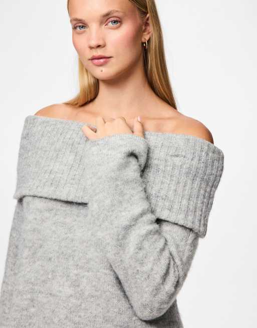 Jersey gris medio jaspeado de punto de Pieces, 4 de 4