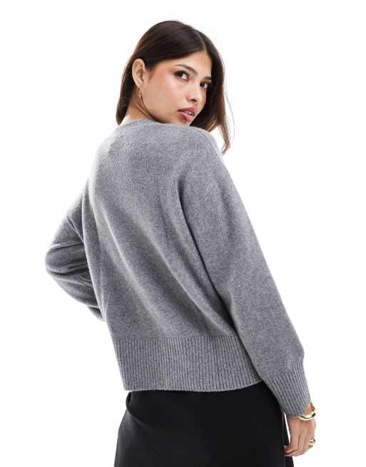 Jersey gris melange con cuello redondo de & Other Stories, 3 de 4