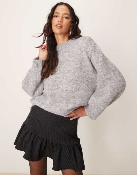 Jersey gris melange extragrande de punto muy suave de Gina Tricot - view 1