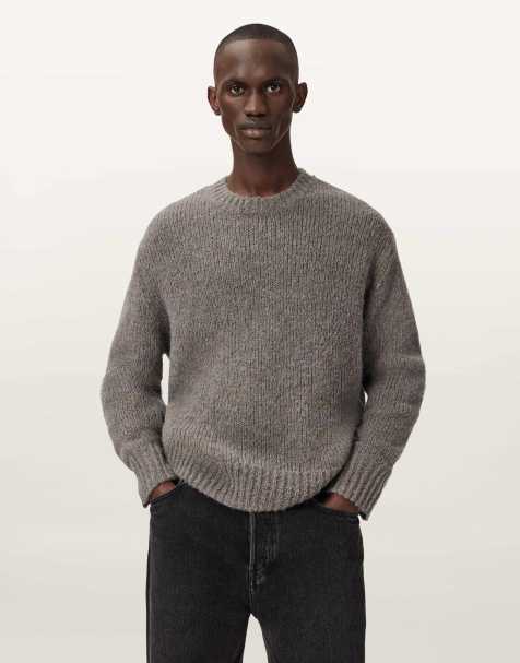 Jersey gris metalizado con cuello redondo Saku de AllSaints - view 1
