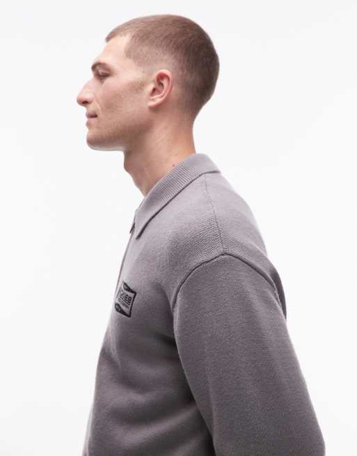 Jersey gris oscuro con cremallera de punto Bolivar de Dickies, 4 de 5