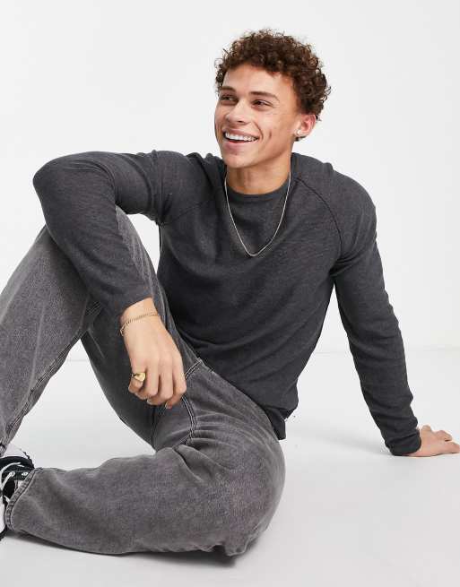 Jersey gris oscuro con cuello redondo de Jack & Jones