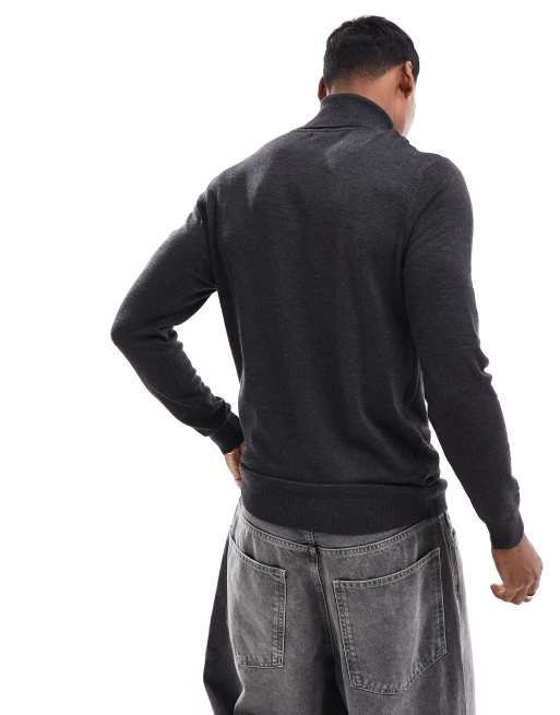 Jersey gris oscuro jaspeado con cuello vuelto de French Connection, 4 de 4