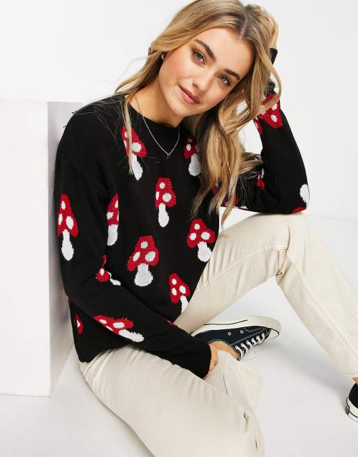 Jersey holgado de punto con estampado de setas de Daisy Street