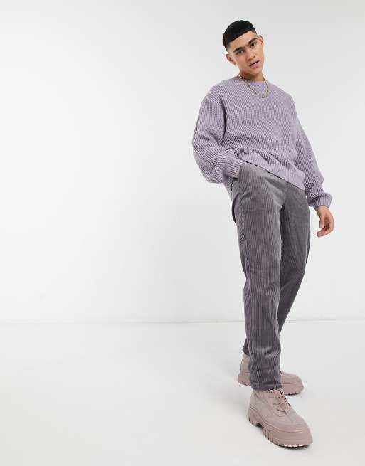Jersey lila extragrande de canalé de punto estilo pescador de ASOS DESIGN, 4 de 4