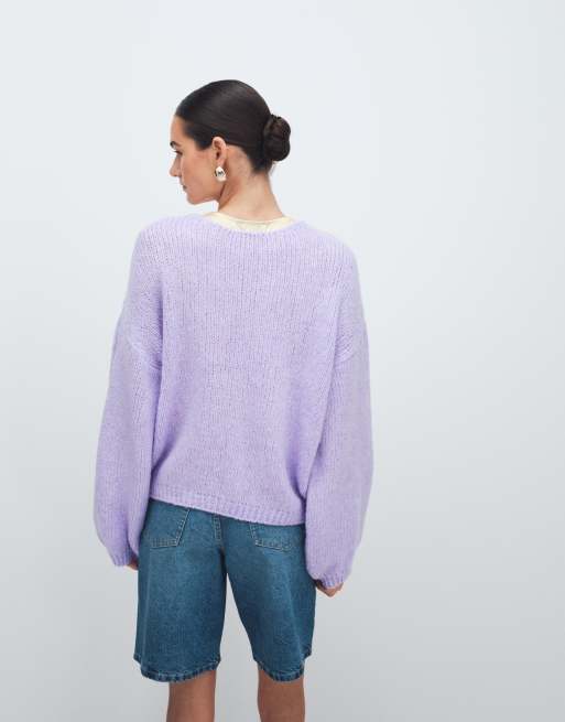 Jersey lila extragrande reversible de punto de JDY , 4 de 11