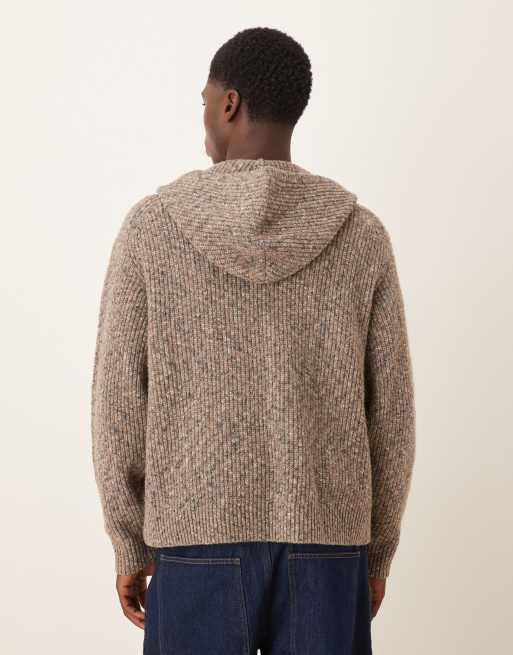 Jersey marrón con capucha y cremallera de canalé de Abercrombie & Fitch, 3 de 5