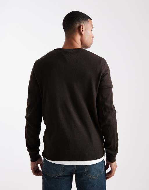 Jersey marrón con cuello redondo de Threadbare, 3 de 5