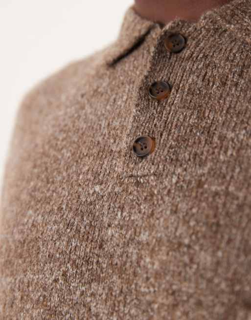 Jersey marrón de corte cuadrado extragrande de punto texturizado y cepillado de ASOS DESIGN, 2 de 4