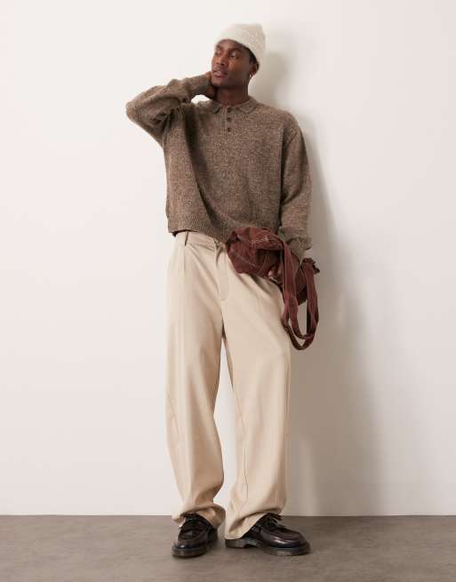 Jersey marrón de corte cuadrado extragrande de punto texturizado y cepillado de ASOS DESIGN, 4 de 4