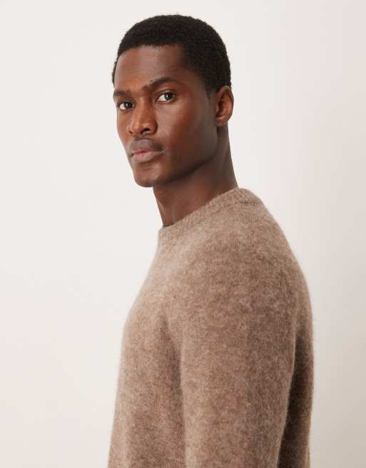 Jersey marrón topo con cuello redondo de punto de lana de alpaca y lana de ARKET, 4 de 5