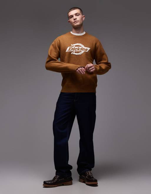 Jersey marrón tostado con logo de herradura grande en el pecho de punto Ruston de Dickies, 2 de 5
