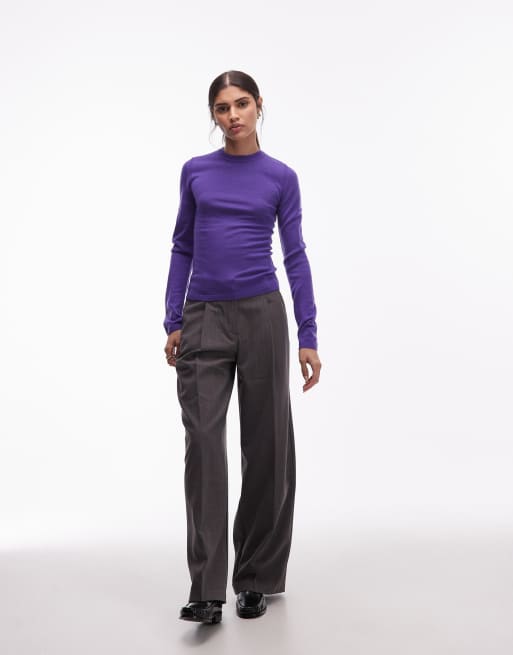 Jersey morado de corte slim de lana de merino pura de & Other Stories, 4 de 4