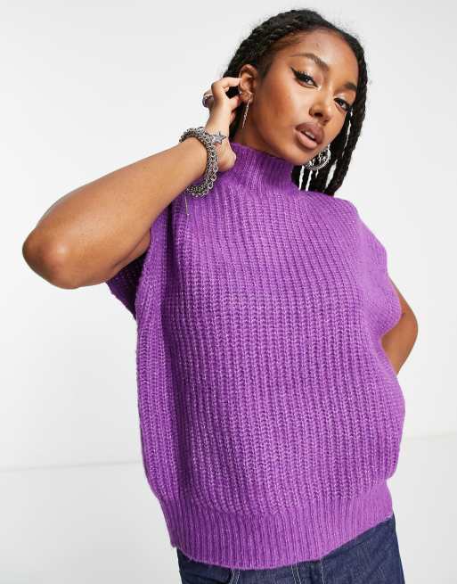 Jersey morado sin mangas con cuello alto exclusivo | ASOS