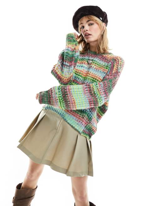 Jersey multicolor con diseño de hilos mezclados de JJXX