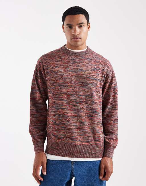 Jersey multicolor con logo bordado y cuello redondo de punto de hilos mezclados de Parlez