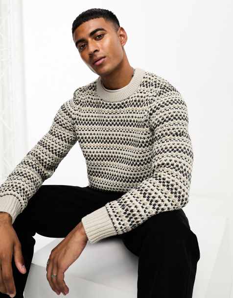 Jersey multicolor texturizado con cuello redondo de Only & Sons - view 1