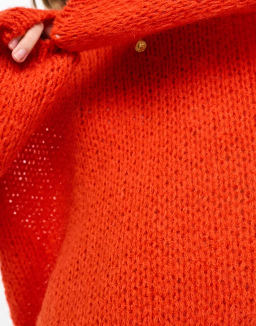 Jersey naranja cómodo con puños vueltos de Vero Moda