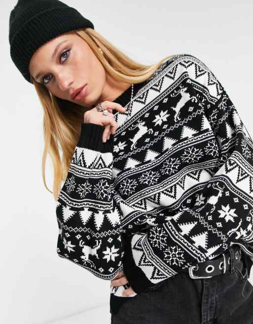 Jersey navideño con diseño de grecas alpinas de ASOS DESIGN