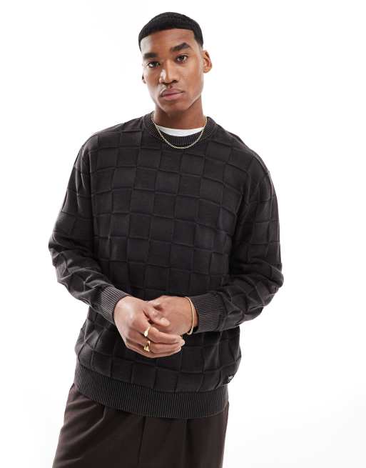 Jersey negro a cuadros con cuello redondo Acid de Vans