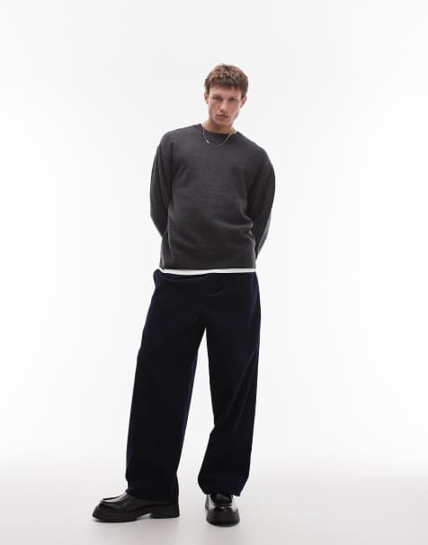 Jersey negro apagado de punto de canalé de lana hervida de ARKET - view 1