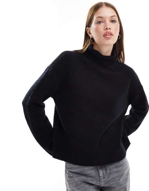 Jersey negro con cuello alto de punto de ASOS DESIGN, 2 de 4