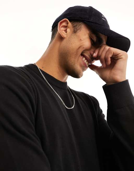 Jersey negro con cuello redondo de algodón de Threadbare