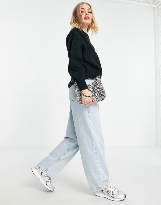 Jersey negro con cuello redondo de canalé mullido de ASOS DESIGN , 4 de 4
