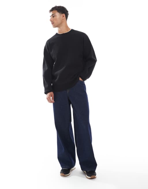 Jersey negro con cuello redondo de tejido suave de Jack & Jones, 4 de 5