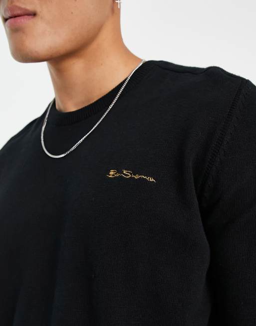 Jersey negro con cuello redondo y detalle en contraste de Ben Sherman, 2 de 4