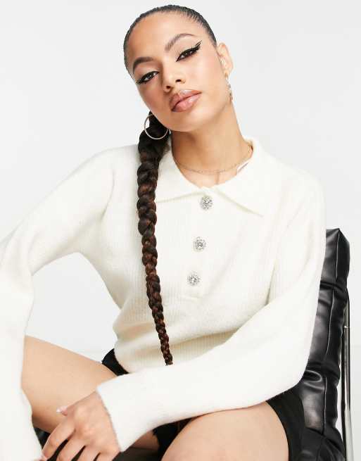 Jersey negro con cuello tipo polo Yola de Brave Soul