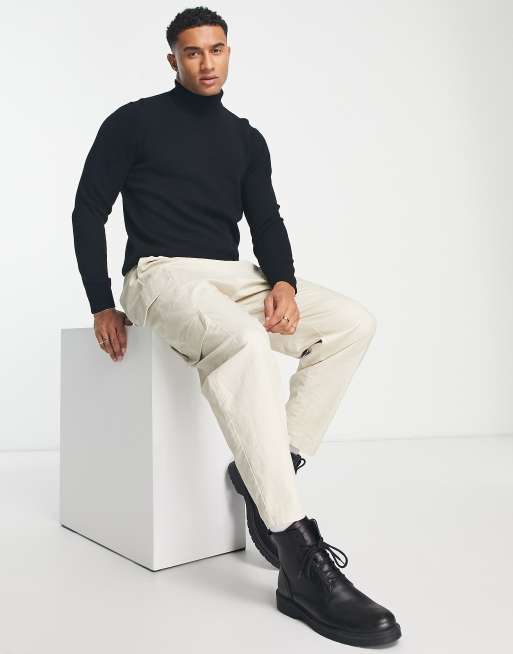 Jersey negro con cuello vuelto de lana de cordero de ASOS DESIGN, 4 de 4