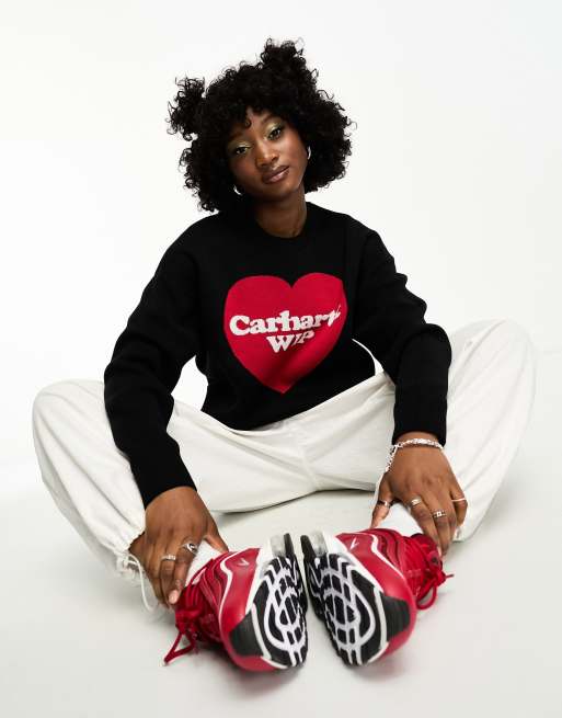 Jersey negro con diseño de corazón de punto de Carhartt WIP