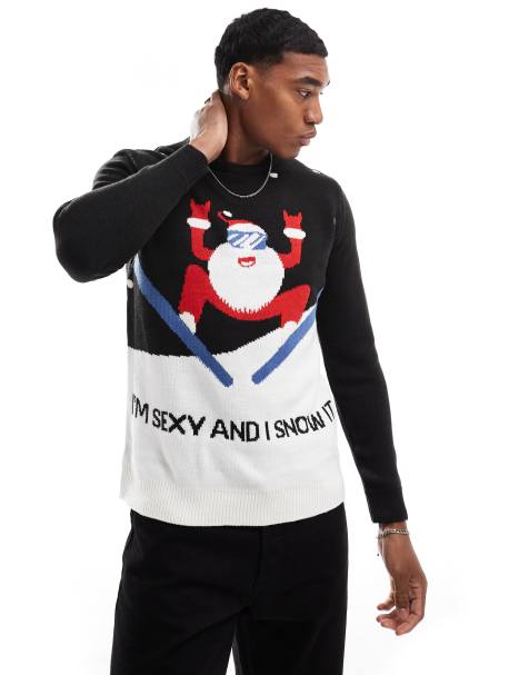Jersey negro con diseño para Navidad de ONLY & SONS - view 1