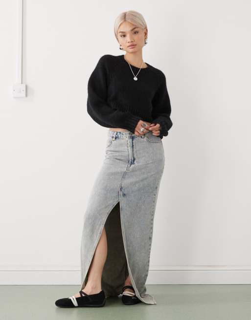 Jersey negro con espalda abierta con lazada de punto de mezcla de lana de Monki, 3 de 4