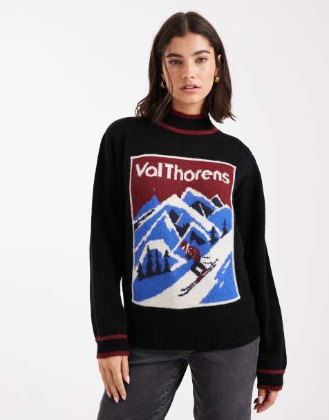 Jersey negro con estampado "Val Thornes" de punto de South Beach - view 1