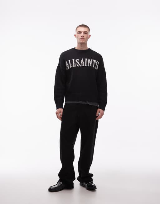Jersey negro con logo de punto Stokes de AllSaints, 2 de 5