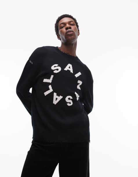 Jersey negro con logo efecto desgastado de punto Diageo de AllSaints - view 1