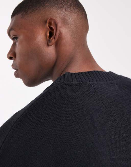 Jersey negro de corte cuadrado con bajo fluido de canalé de Hollister, 5 de 5