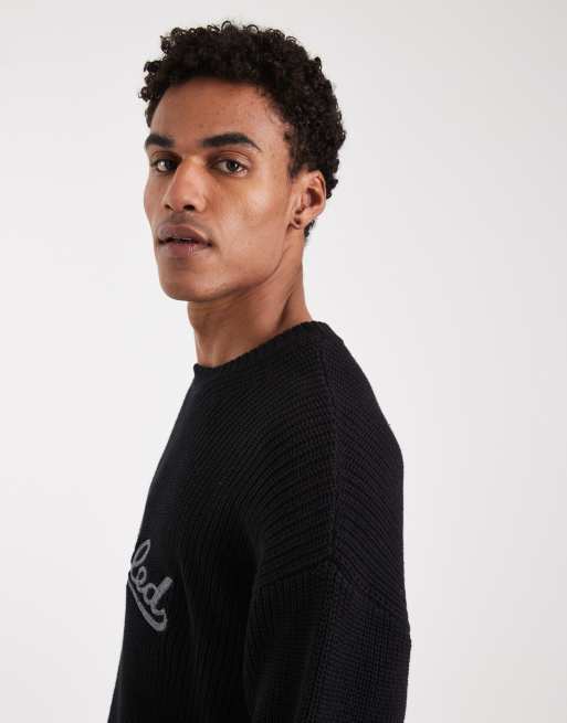 Jersey negro de corte cuadrado con cuello redondo de punto de Cotton On, 3 de 5