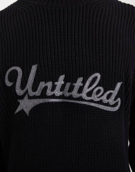 Jersey negro de corte cuadrado con cuello redondo de punto de Cotton On, 4 de 5