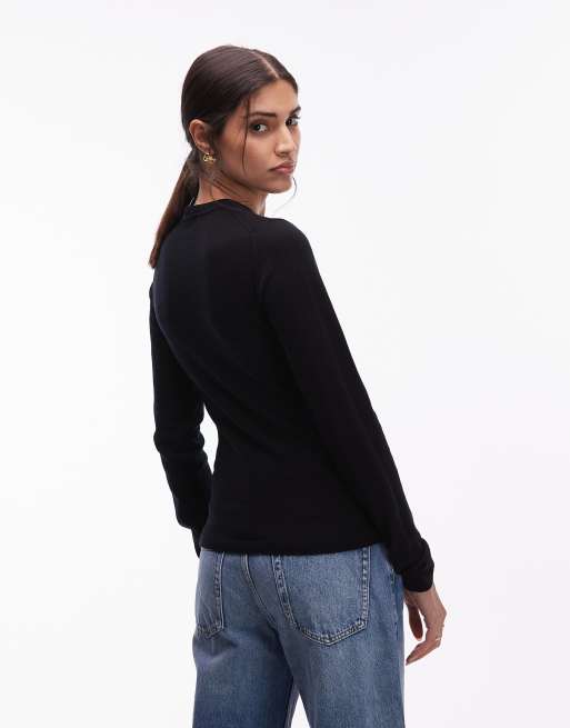 Jersey negro de corte slim de lana de merino pura de & Other Stories , 4 de 4