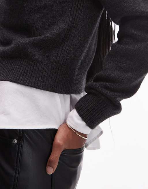 Jersey negro de lana premium de & Other Stories, 4 de 4