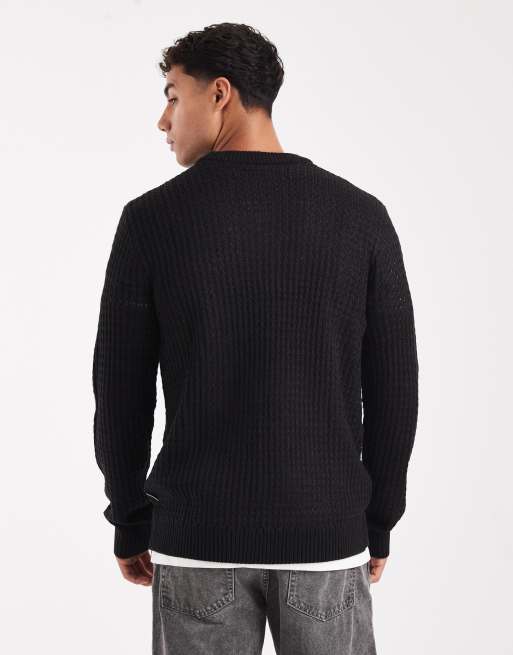 Jersey negro de punto texturizado de JJ Rebel, 3 de 5