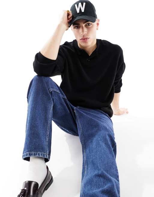Jersey negro extragrande de punto compacto de ASOS DESIGN